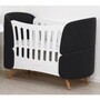 Casa Padrino Luxus Babybett Wei� / Schwarz / Naturfarben 145 cm - Baby M�bel
