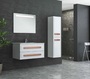 Casa Padrino Luxus Badezimmer Set Wei / Bronze - 1 Waschtisch und 1 Waschbecken und 1 LED Wandspiegel und 1 Hngeschrank - Luxus Badezimmermbel