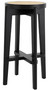 Casa Padrino Luxus Barhocker Schwarz / Naturfarben  44 x H. 76,5 cm - Runder Massivholz Barstuhl - Bar M�bel