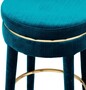 Casa Padrino Luxus Barhocker Blau / Messing  41 x H. 78 cm - Runder Samt Hocker - Luxus M�bel