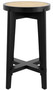 Casa Padrino Luxus Barhocker Schwarz / Naturfarben  44 x H. 67 cm - Runder Massivholz Barstuhl - Bar M�bel