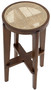 Casa Padrino Luxus Barhocker Braun / Naturfarben  44 x H. 76,5 cm - Runder Massivholz Barstuhl - Bar M�bel