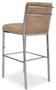 Casa Padrino Luxus Barstuhl Taupe / Silber 43 x 54 x H. 101 cm - Edelstahl Barhocker mit Samtstoff