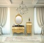 Casa Padrino Luxus Barock Badezimmer Set Schwarz / Gold - 1 Waschtisch & 1 Waschbecken & 1 Wandspiegel & 1 Kommode - Edel & Prunkvoll - Luxus Qualit�t