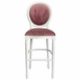 Casa Padrino Luxus Barock Barstuhl Rosa / Wei� H. 127 cm - Barock Bar M�bel 