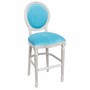Casa Padrino Luxus Barock Barstuhl Hellblau / Hellgrau H. 127 cm - Barock Bar M�bel 