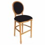 Casa Padrino Luxus Barock Barstuhl Schwarz / Naturfarben H. 127 cm - Barock Bar M�bel 