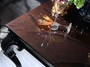 Casa Padrino Luxus Barock Beistelltisch Schwarz / Braun 65 x 65 x H. 57 cm - Edler Massivholz Tisch mit Glasplatte und Spiegelglas - Luxus Qualitt