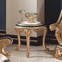 Casa Padrino Luxus Barock Beistelltisch Wei� / Beige / Gr�n / Gold H. 70 cm - Barock M�bel
