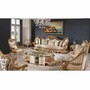 Casa Padrino Luxus Barock Beistelltisch Wei� / Beige / Gr�n / Gold H. 70 cm - Barock M�bel