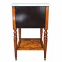 Casa Padrino Luxus Barock Beistelltisch Braun / Wei� / Silber H. 68 cm - Barockstil Nachttisch mit 2 Schubladen & Marmorplatte