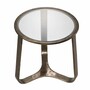 Casa Padrino Luxus Aluminium Beistelltisch mit Glasplatte Bronze  50 cm - Wohnzimmer M�bel