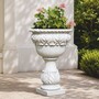 Casa Padrino Luxus Barock Blumentopf Wei� H. 80 cm - Runder Barockstil Pflanzentopf - Made in Italy 