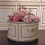 Casa Padrino Luxus Barock Blumentopf Creme / Hellblau / Gold  72 cm - Made in Italy 
