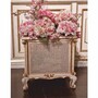 Casa Padrino Luxus Barock Blumentopf Wei� / Beige / Gold H. 45 cm - Made in Italy 