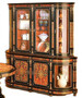 Casa Padrino Luxus Barock Boulle Esszimmerschrank Schwarz / Rot / Gold 228 x 49 x H. 237 cm - Handgefertigter Massivholz Schrank - Barock Esszimmer K�chen M�bel - Edel & Prunkvoll