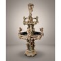 Casa Padrino Luxus Barock Bronze Springbrunnen Engel Beige  145 x H. 250 cm - Prunkvoller Gartenbrunnen - Garten Deko Brunnen