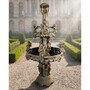 Casa Padrino Luxus Barock Bronze Springbrunnen Engel Beige  145 x H. 250 cm - Prunkvoller Gartenbrunnen - Garten Deko Brunnen