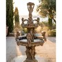 Casa Padrino Luxus Barock Bronze Springbrunnen Engel Beige  145 x H. 250 cm - Prunkvoller Gartenbrunnen - Garten Deko Brunnen