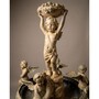 Casa Padrino Luxus Barock Bronze Springbrunnen Engel Beige  145 x H. 250 cm - Prunkvoller Gartenbrunnen - Garten Deko Brunnen