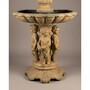 Casa Padrino Luxus Barock Bronze Springbrunnen Engel Beige  145 x H. 250 cm - Prunkvoller Gartenbrunnen - Garten Deko Brunnen