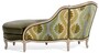 Casa Padrino Luxus Barock Chaiselongue Gr�n / Wei� / Gold 166 cm - Made in Italy