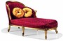 Casa Padrino Luxus Barock Chaiselongue Bordeauxrot / Gold 160 cm - Made in Italy 