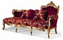 Casa Padrino Luxus Barock Chaiselongue Bordeauxrot / Gold 202 cm - Made in Italy 