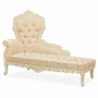 Casa Padrino Luxus Barock Chaiselongue Creme / Gold 160 cm - Barock M�bel 