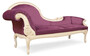 Casa Padrino Luxus Barock Chaiselongue Lila / Creme - Prunkvolle Massivholz Recamiere - Luxus Wohnzimmer M�bel im Barockstil - Barock M�bel - Edel & Prunkvoll 