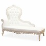 Casa Padrino Luxus Barock Leder Chaiselongue Wei� 160 cm - Barockstil M�bel 