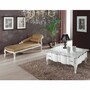 Casa Padrino Luxus Barock Chaiselongue Gold / Wei� / Silber 166 cm - Made in Italy