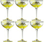 Casa Padrino Luxus Barock Champagnerglas 6er Set Gold  11,5 x H. 16 cm - Handgefertigte und handgravierte Champagner Gl�ser - Hotel & Restaurant Accessoires - Luxus Qualit�t