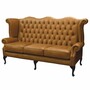 Casa Padrino Luxus Barock Chesterfield Leder Sofa Braun / Schwarz 188,5 cm - Barock M�bel
