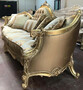 Casa Padrino Luxus Barock Sofa Gold 300 x 90 x H. 119 cm - Prunkvolles Wohnzimmer Sofa mit elegantem Muster - Barock M�bel