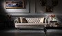 Casa Padrino Luxus Barock Sofa Grau / Schwarz / Gold 231 x 94 x H. 83 cm - Barock Wohnzimmerm�bel