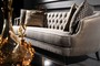 Casa Padrino Luxus Barock Sofa Grau / Schwarz / Gold 231 x 94 x H. 83 cm - Barock Wohnzimmerm�bel