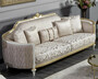 Casa Padrino Luxus Barock Sofa Gold / Wei� / Gold - Prunkvolles Wohnzimmer Sofa - Barockstil Wohnzimmer M�bel - Luxus M�bel im Barockstil - Barock Einrichtung - Edel & Prunkvoll