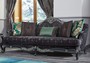 Casa Padrino Luxus Barock Sofa Schwarz / Gr�n / Gold 240 x 88 x H. 105 cm - Wohnzimmerm�bel im Barockstil