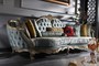 Casa Padrino Luxus Barock Sofa T�rkis / Silber / Gold 310 x 99 x H. 113 cm - Prunkvolles Chesterfield Wohnzimmer Sofa im Barockstil
