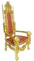Casa Padrino Barock Thron Sessel L�we Rot / Gold 70 x 60 x H. 180 cm - Prunkvoller Riesensessel - K�nigssessel - Hochzeitssessel - Barockm�bel