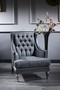 Casa Padrino Luxus Barock Chesterfield Wohnzimmer Sessel Blau / Grau / Silber 77 x 76 x H. 100 cm - Barockm�bel