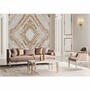 Casa Padrino Luxus Barock Couchtisch Creme / Gold 110 cm - Barock Wohnzimmer M�bel