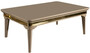 Casa Padrino Luxus Art Deco Couchtisch Beige / Gold 120 x 80 x H. 45 cm - Massivholz Wohnzimmertisch - Art Deco Wohnzimmer M�bel