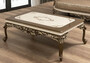 Casa Padrino Luxus Barock Couchtisch Braun / Cremefarben / Gold - Handgefertigter Massivholz Wohnzimmertisch - Barock Wohnzimmer M�bel - Edel & Prunkvoll