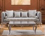 Casa Padrino Luxus Barock Couchtisch Silber / Gold 124 x 95 x H. 48 cm - Edler Wohnzimmertisch im Barockstil - Barock M�bel 
