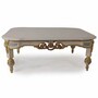 Casa Padrino Luxus Barock Couchtisch Grau / Hellblau / Gold 111 cm - Made in Italy 