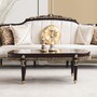 Casa Padrino Luxus Barock Couchtisch Dunkelbraun / Gold 138 cm - Barock M�bel