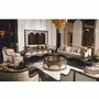 Casa Padrino Luxus Barock Couchtisch Braun / Wei� / Gold  118 cm - Runder Barock Wohnzimmertisch - Barock Wohnzimmer M�bel