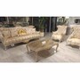 Casa Padrino Luxus Barock Couchtisch Grau / Gold 127 cm - Barockstil Wohnzimmer M�bel